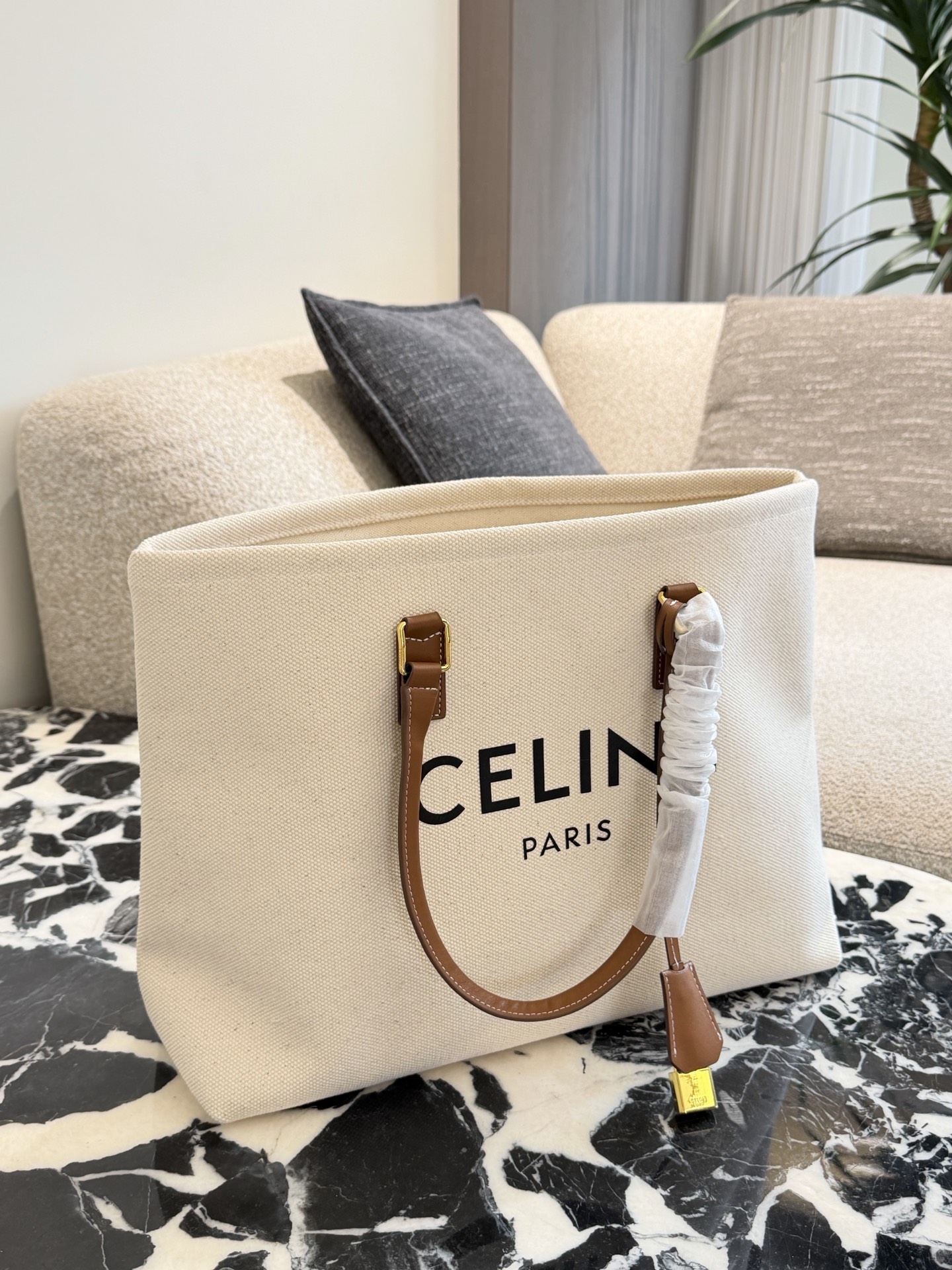 Celine Denim Canvas Tote Bag - Image 10