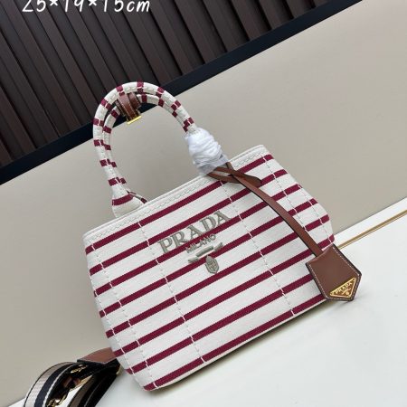 Prada Linen Blend Tote Bag - Image 2
