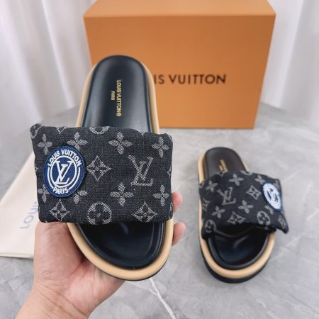 LV Pool Pillow Denim Flat Comfort Mules - Image 6
