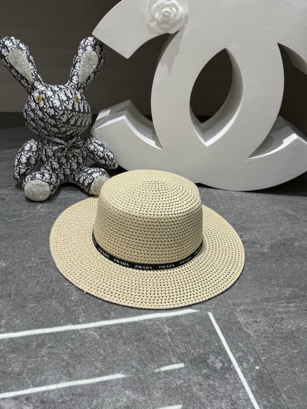 Prada Flat-Brimmed Straw Hat