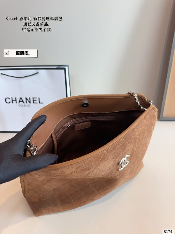 Chanel Large Suede Shoulder Bag