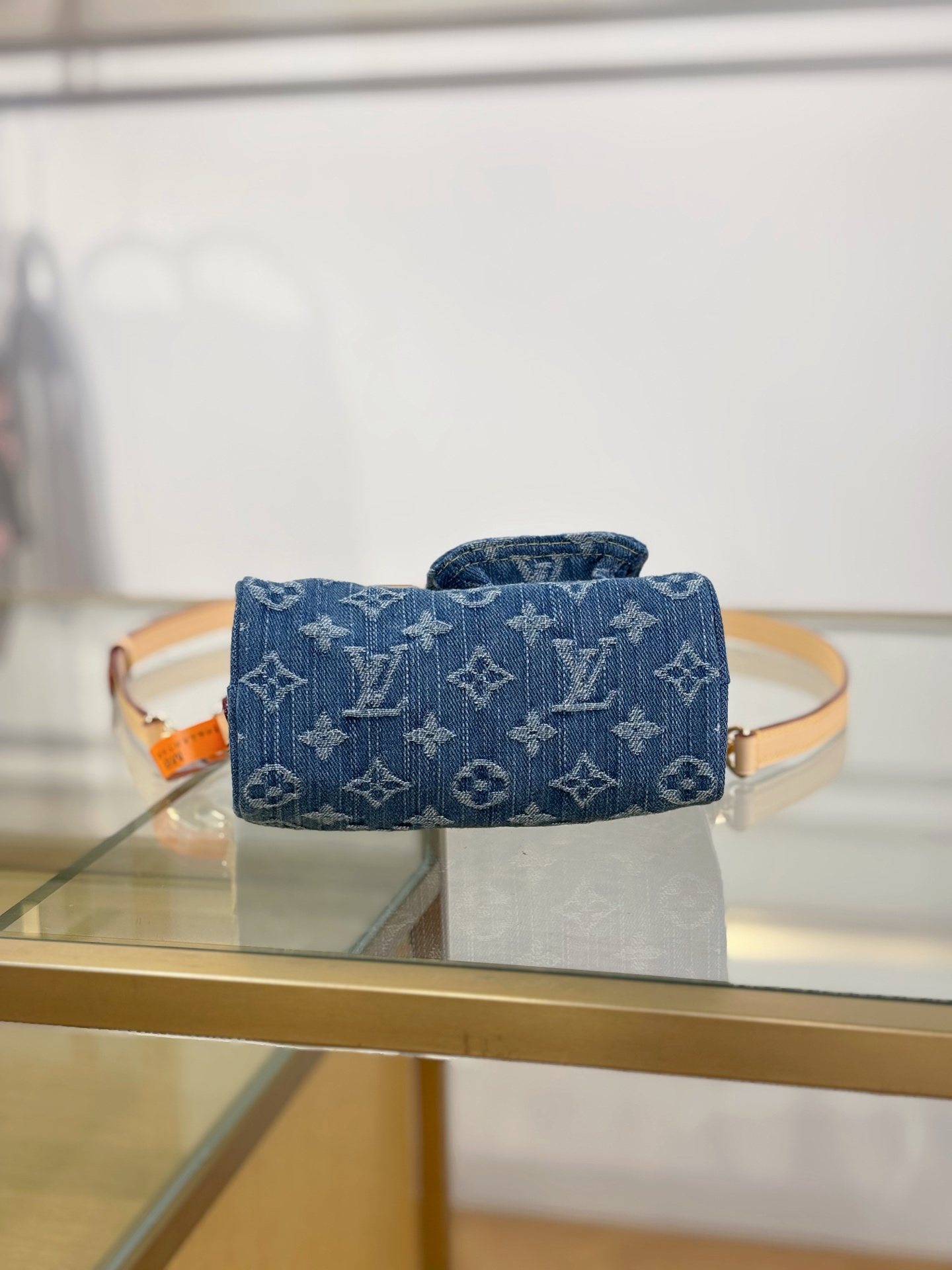 LV Nano Speedy Monogram Denim Bag - Image 9