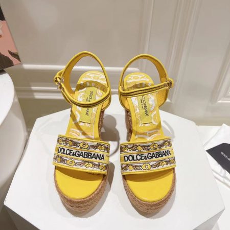 Dolce & Gabbana Hemp Rope Wedge Sandals