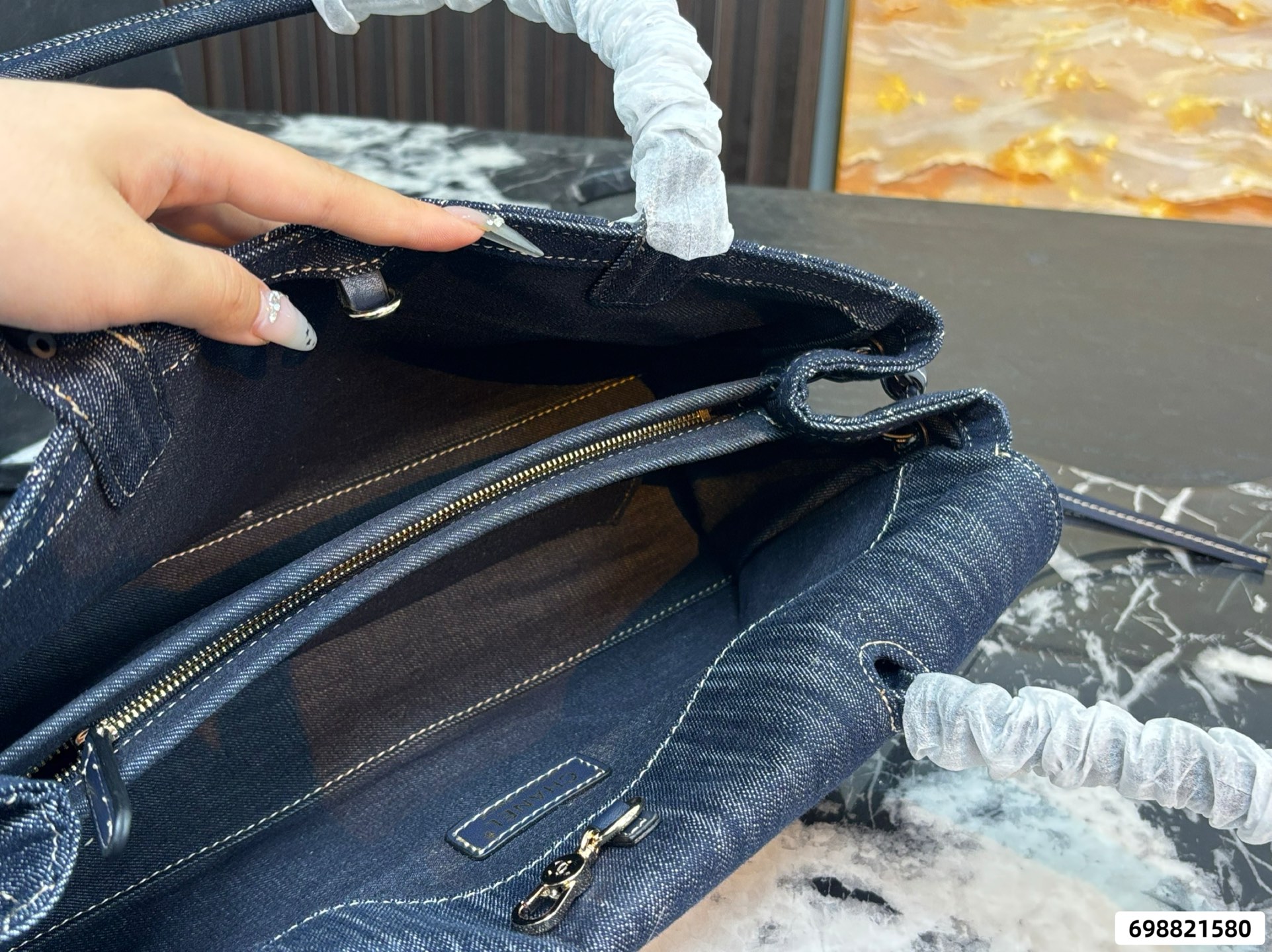 Chanel 26S Denim Baguette Bag - Image 9
