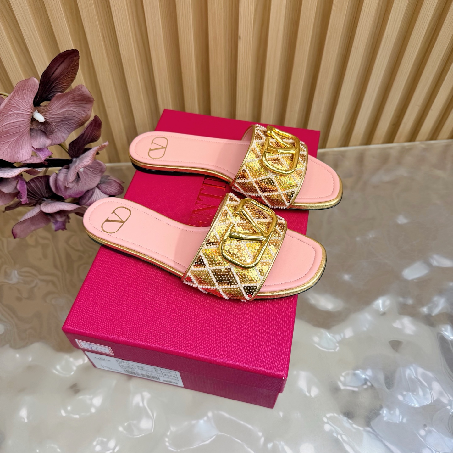 Valentino Women VLogo Slide Sandals - Image 2