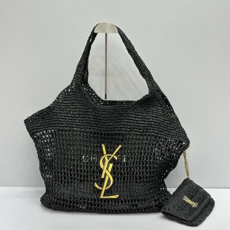 YSL Icare Raffia Bag