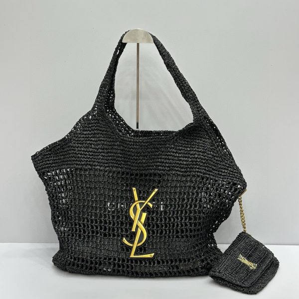 YSL Icare Raffia Bag
