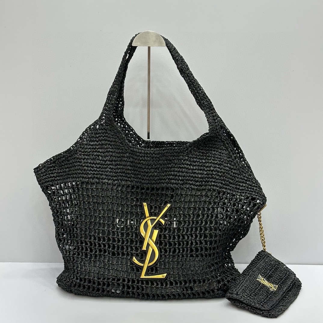 YSL Icare Raffia Bag - Image 1