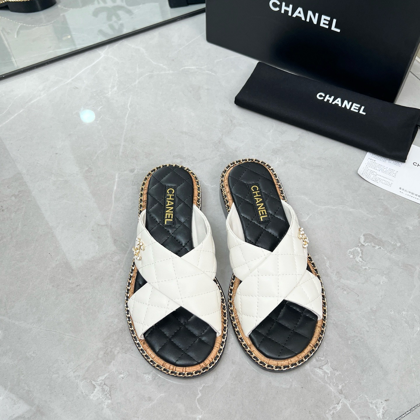 Chanel women's gold sandals - Image 2