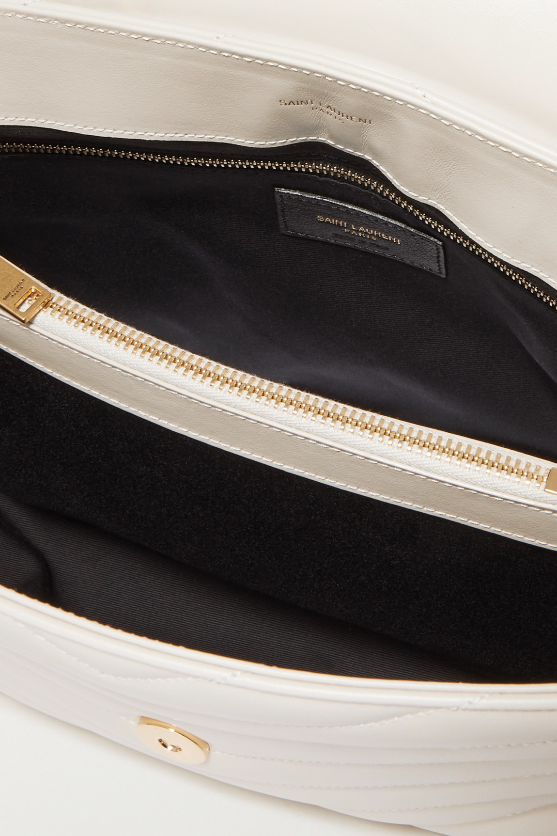 SAINT LAURENT YSL Loulou Medium Quilted Leather Shoulder Bag White - Image 5