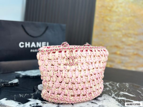 Chanel 23P Chain-Handled Woven Bag