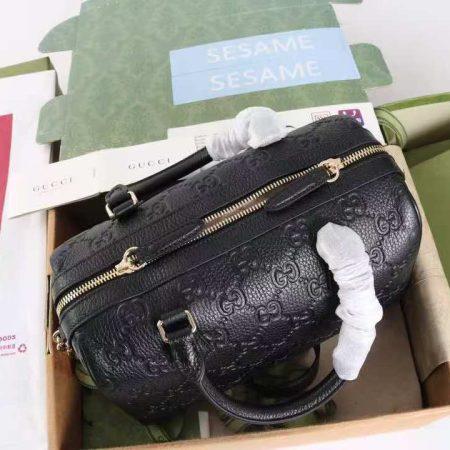 Gucci GG Emblem Medium Boston Black Top Quality - Image 2