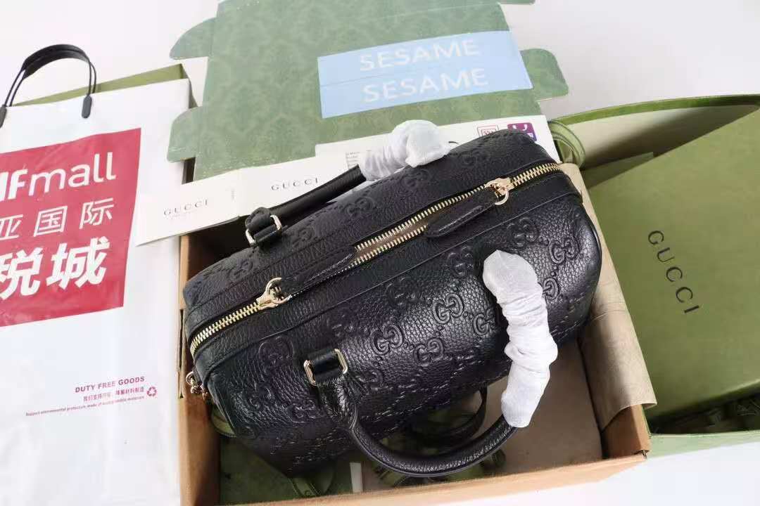 Gucci GG Emblem Medium Boston Black Top Quality - Image 2