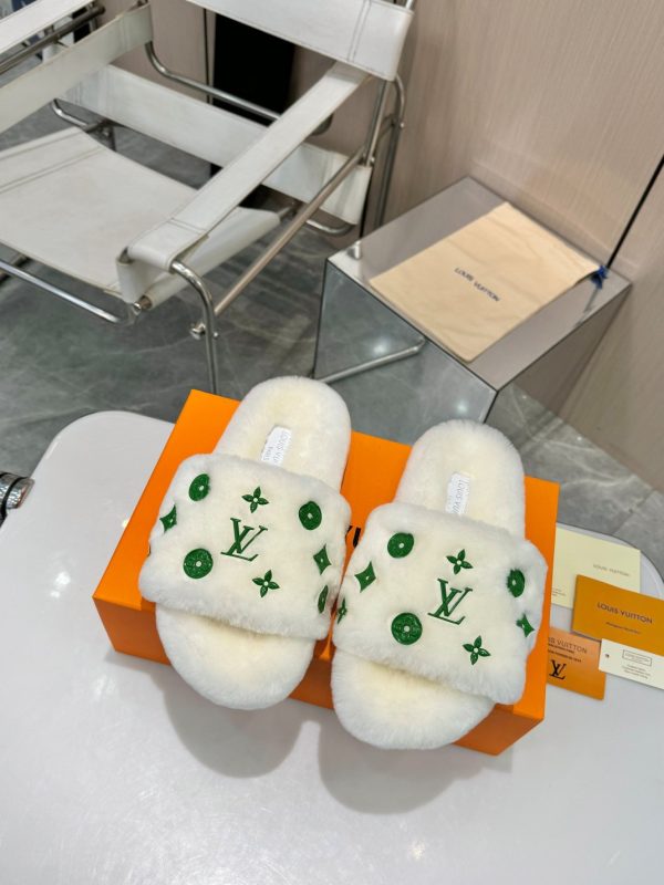 LV Fuzzy Slippers