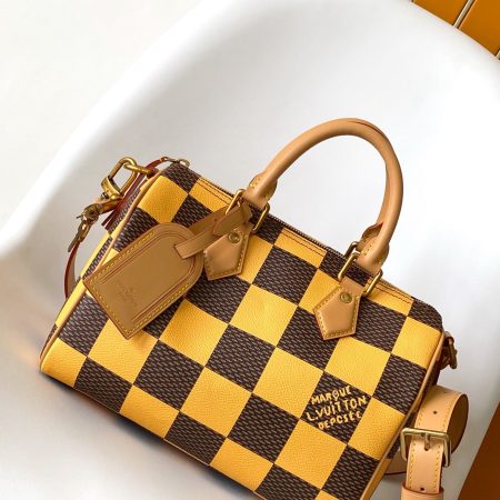 LV Damier Pop Speedy Bandoulière 25 Bag Jaune Mat