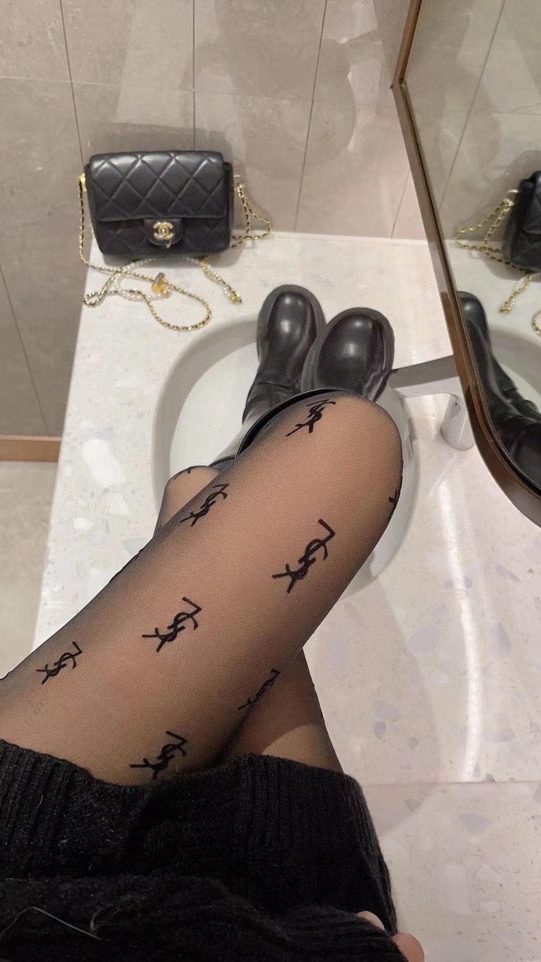 YSL monogram stockings - Image 1