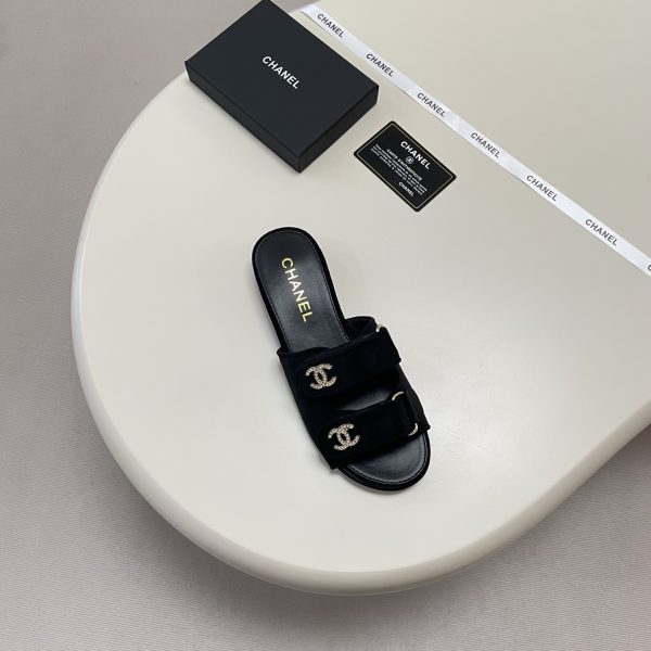 Chanel 26P Double C Diamond Buckle Velcro Slippers