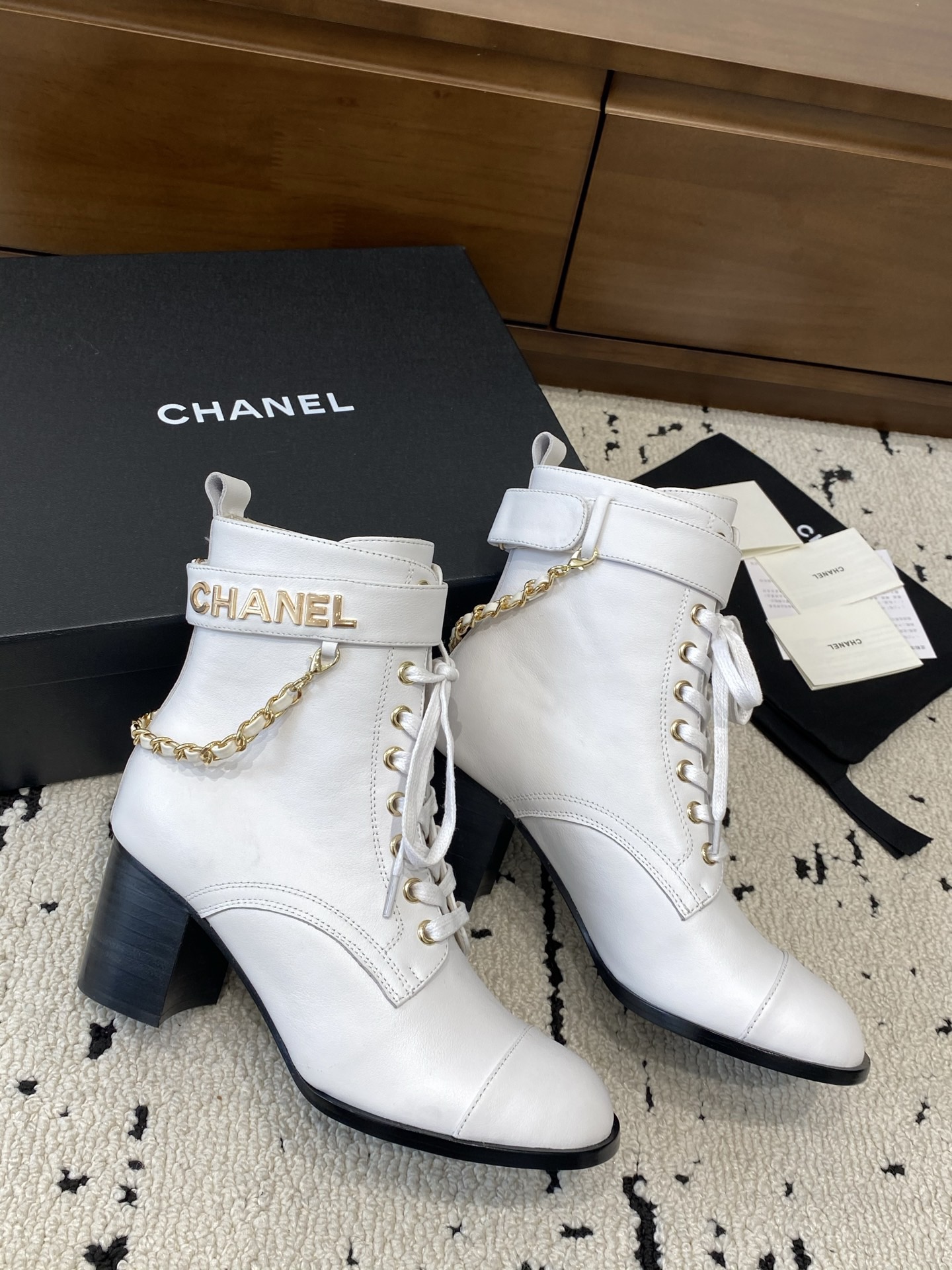 Chanel Chain Combat Boots - Image 1