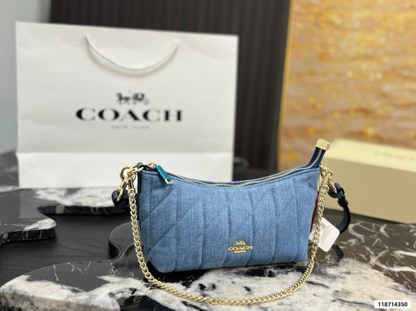 Coach diamond-quilted chain bag