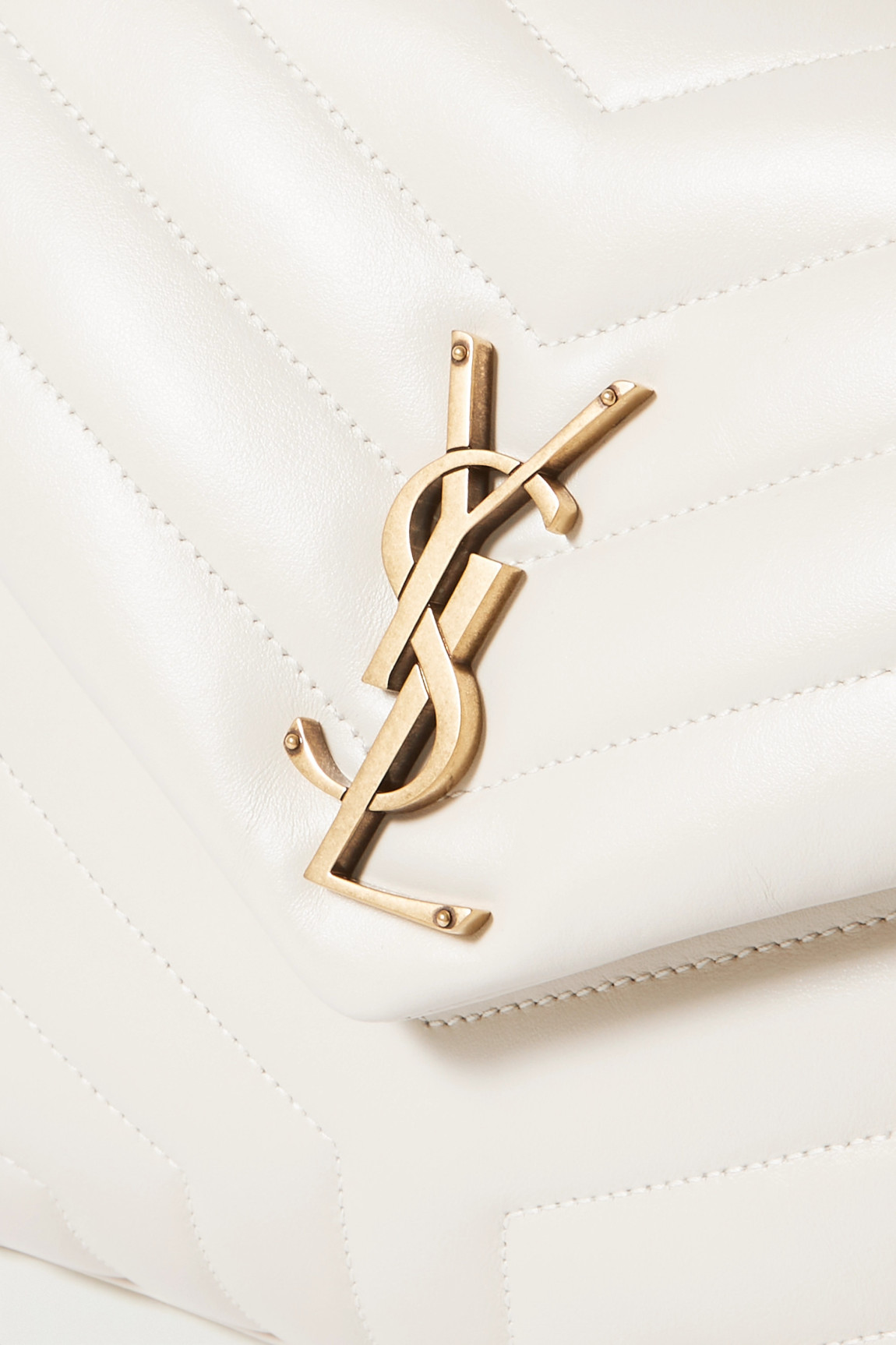 SAINT LAURENT YSL Loulou Medium Quilted Leather Shoulder Bag White - Image 2