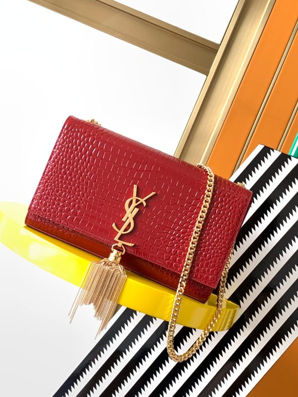 YSL Kate 24cm Crocodile Pattern Bag - Top Quality