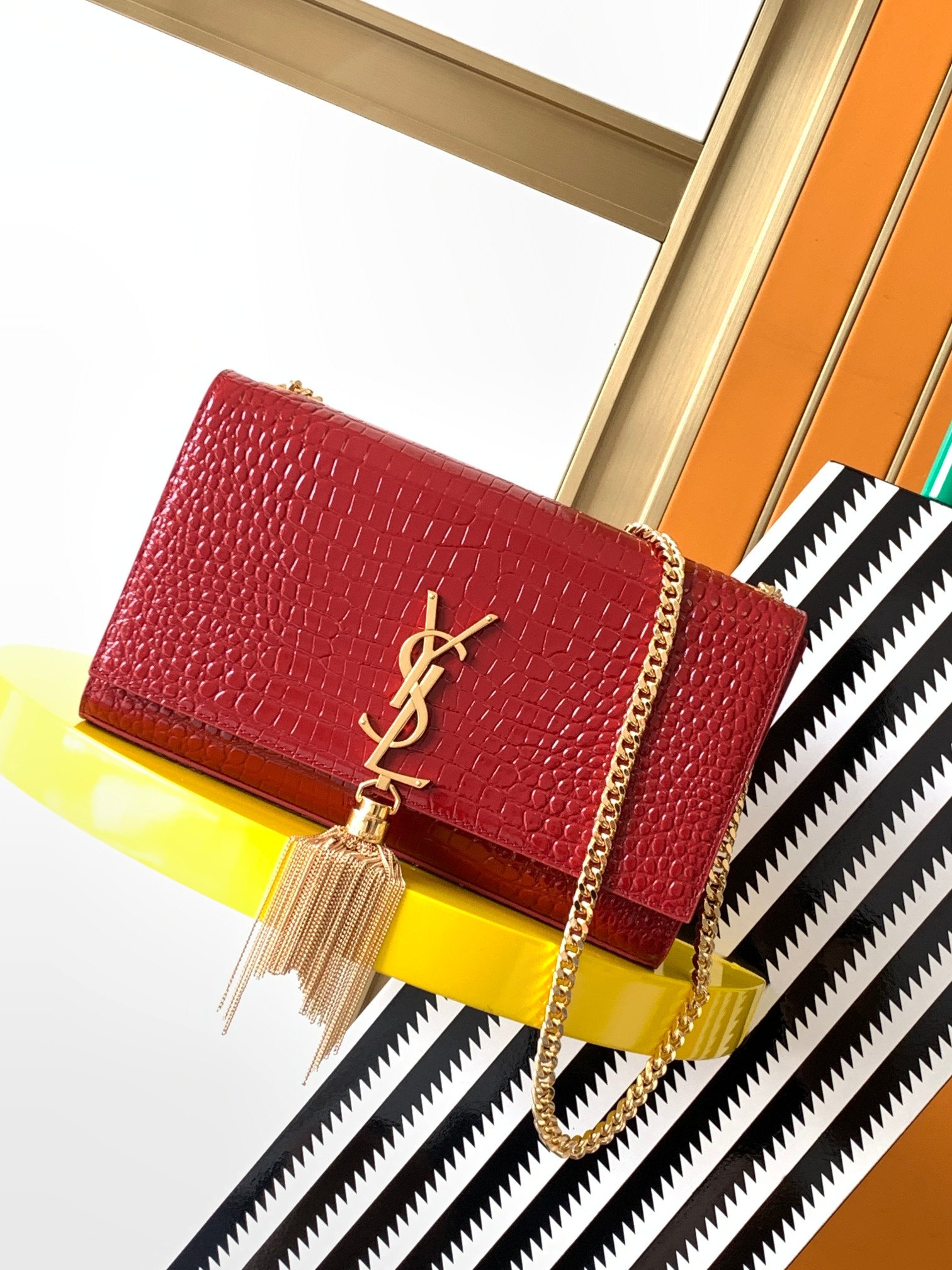 YSL Kate 24cm Crocodile Pattern Bag - Top Quality - Image 3