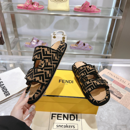 Fendi double-strap flat slipper Sandals - Image 2