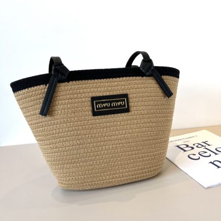 Miu Miu Beach Straw Tote Bag - Image 3
