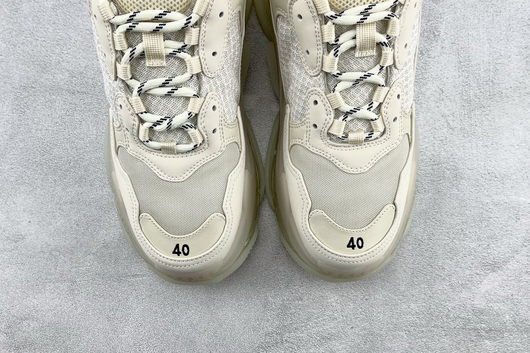 Balenciaga Triple S Clear Sole Sneakers Beige Mirror Version 10A - Image 3