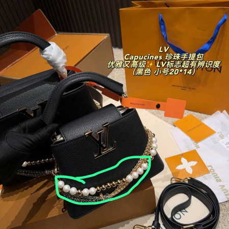 LV Capucines Handbag Black - Image 2