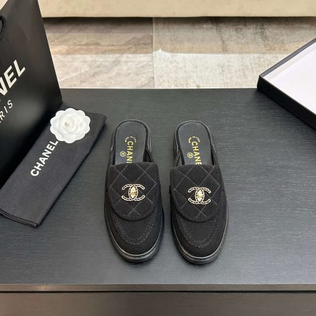 Chanel Fabric Quilted CC Turnlock Mules - Image 3