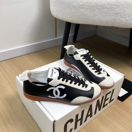 Chanel Calfskin Embossed Suede Womens CC Sneakers - Image 3